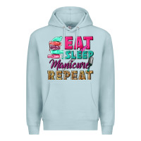 Blue Mist eat sleep manicure repeat Premium Hoodie - NancyCooperArtShop