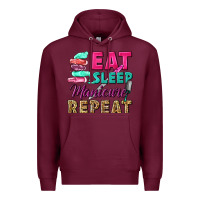 Burgundy eat sleep manicure repeat Premium Hoodie - NancyCooperArtShop