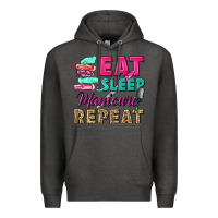 Charcoal Heather eat sleep manicure repeat Premium Hoodie - NancyCooperArtShop