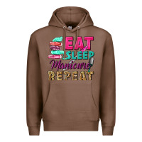 Chestnut eat sleep manicure repeat Premium Hoodie - NancyCooperArtShop