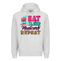 Dove Grey eat sleep manicure repeat Premium Hoodie - NancyCooperArtShop