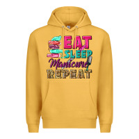Mustard eat sleep manicure repeat Premium Hoodie - NancyCooperArtShop