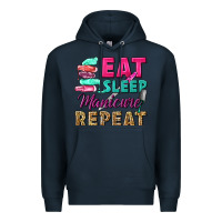 Navy eat sleep manicure repeat Premium Hoodie - NancyCooperArtShop