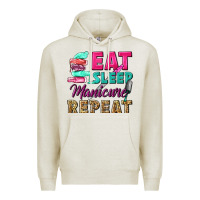 Oatmeal Heather eat sleep manicure repeat Premium Hoodie - NancyCooperArtShop