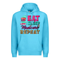 Ocean Blue eat sleep manicure repeat Premium Hoodie - NancyCooperArtShop