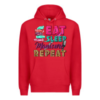 Red eat sleep manicure repeat Premium Hoodie - NancyCooperArtShop