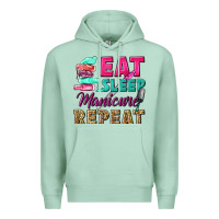 Seafoam eat sleep manicure repeat Premium Hoodie - NancyCooperArtShop