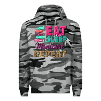Slate Camo eat sleep manicure repeat Premium Hoodie - NancyCooperArtShop