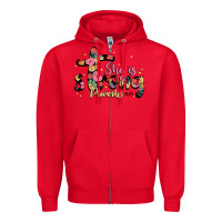 Red she is strong proverbs 31 25 Zipper Hoodie - JahusDesignShop