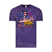 Cloud Purple 4th of july  louisiana map Vintage Tee - BarkalooDesign