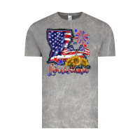 Cloud Rock 4th of july  louisiana map Vintage Tee - BarkalooDesign