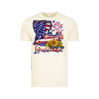 Vintage Arctic 4th of july  louisiana map Vintage Tee - BarkalooDesign