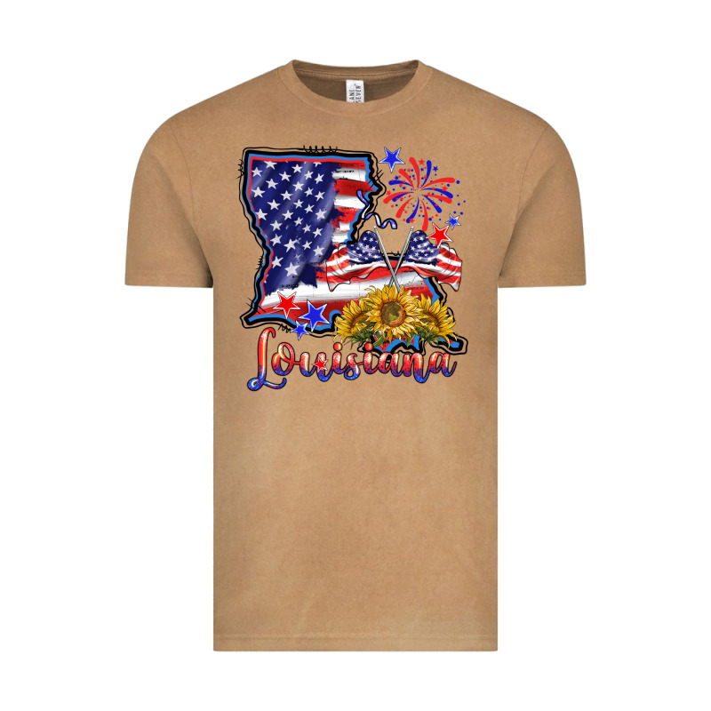 4th Of July  Louisiana Map Vintage Tee by BarkalooDesign | Teevron