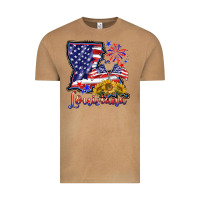 Vintage Camel 4th of july  louisiana map Vintage Tee - BarkalooDesign