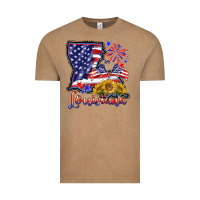 Vintage Coffee 4th of july  louisiana map Vintage Tee - BarkalooDesign