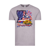 Vintage Zinc 4th of july  louisiana map Vintage Tee - BarkalooDesign