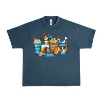 Midnight Navy corgi coffee cups Urban Heavy Tee - Zillion Design Studio