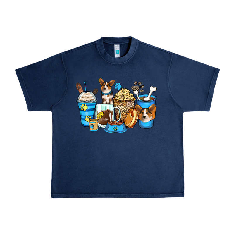 Corgi Coffee Cups Urban Heavy Tee by Zillion Design Studio | Teevron