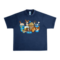 Navy corgi coffee cups Urban Heavy Tee - Zillion Design Studio