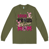 Army Green loud and proud cheer mom Long Sleeve Tee - Zillion Design Studio