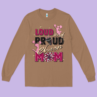 Loud And Proud Cheer Mom Long Sleeve Tee Designed By Zillion Design Studio