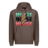 Coffee nurse leopard lightning bolt Premium Hoodie - MaliasSmallBusiness
