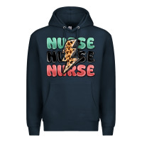 Navy nurse leopard lightning bolt Premium Hoodie - MaliasSmallBusiness