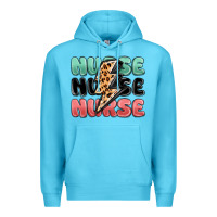 Ocean Blue nurse leopard lightning bolt Premium Hoodie - MaliasSmallBusiness