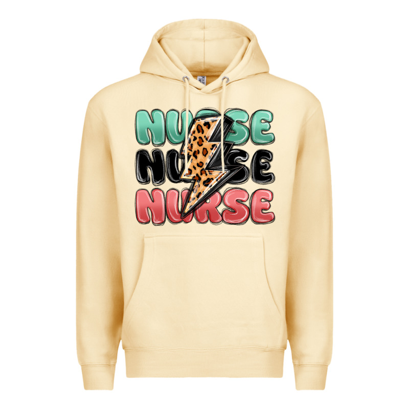 Nurse Leopard Lightning Bolt Premium Hoodie by MaliasSmallBusiness | Teevron