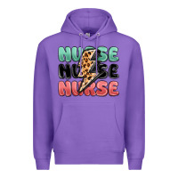 Purple nurse leopard lightning bolt Premium Hoodie - MaliasSmallBusiness