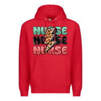 Red nurse leopard lightning bolt Premium Hoodie - MaliasSmallBusiness