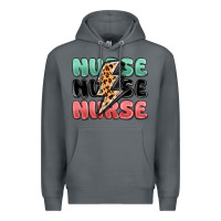 Rock nurse leopard lightning bolt Premium Hoodie - MaliasSmallBusiness