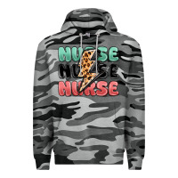 Slate Camo nurse leopard lightning bolt Premium Hoodie - MaliasSmallBusiness