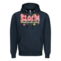 Navy bloom where you are planted Zipper Hoodie - JahusDesignShop