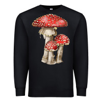 Black Autumn Mushroom Illustrations Premium Sweatshirt - LillyAllenDesigns