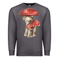 Charcoal Heather Autumn Mushroom Illustrations Premium Sweatshirt - LillyAllenDesigns