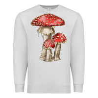 Dove Grey Autumn Mushroom Illustrations Premium Sweatshirt - LillyAllenDesigns