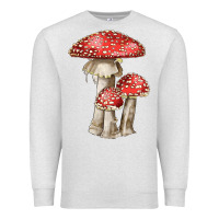 Oatmeal Heather Autumn Mushroom Illustrations Premium Sweatshirt - LillyAllenDesigns