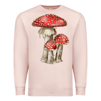 Pale Pink Autumn Mushroom Illustrations Premium Sweatshirt - LillyAllenDesigns