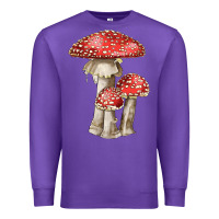 Purple Autumn Mushroom Illustrations Premium Sweatshirt - LillyAllenDesigns