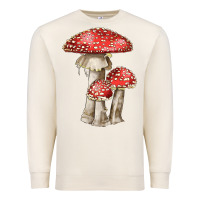Sandshell Autumn Mushroom Illustrations Premium Sweatshirt - LillyAllenDesigns