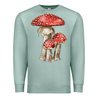 Seafoam Autumn Mushroom Illustrations Premium Sweatshirt - LillyAllenDesigns