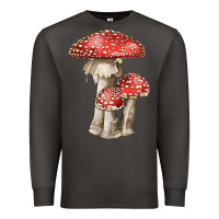 Smoke Autumn Mushroom Illustrations Premium Sweatshirt - LillyAllenDesigns