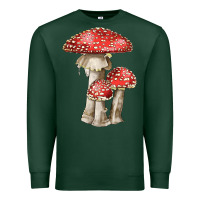 Sports Green Autumn Mushroom Illustrations Premium Sweatshirt - LillyAllenDesigns