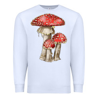 White Autumn Mushroom Illustrations Premium Sweatshirt - LillyAllenDesigns