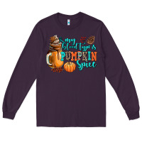 Plum my blood type is pumpkin spice Long Sleeve Tee - AdoDesignShop