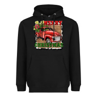 Black merry christmas with truck Heavyweight Hoodie - AdoDesignShop