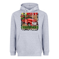 Heather Grey merry christmas with truck Heavyweight Hoodie - AdoDesignShop