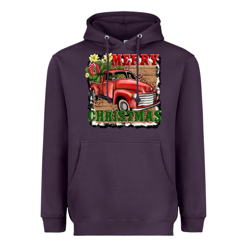 Merry Christmas With Truck Heavyweight Hoodie by AdoDesignShop | Teevron