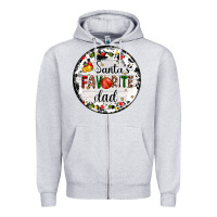 Heather Grey christmas  santas favourite Zipper Hoodie - AdoDesignShop